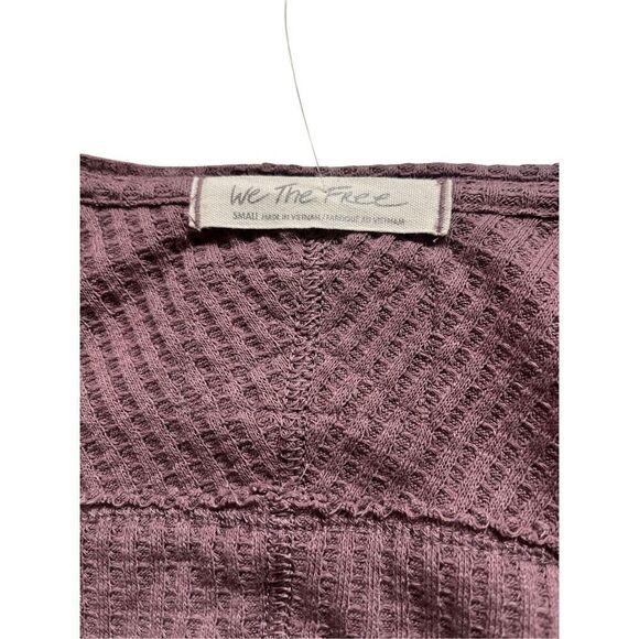 Anthropologie We the Free waffle weave top light plum color sz Small - Picture 3 of 3